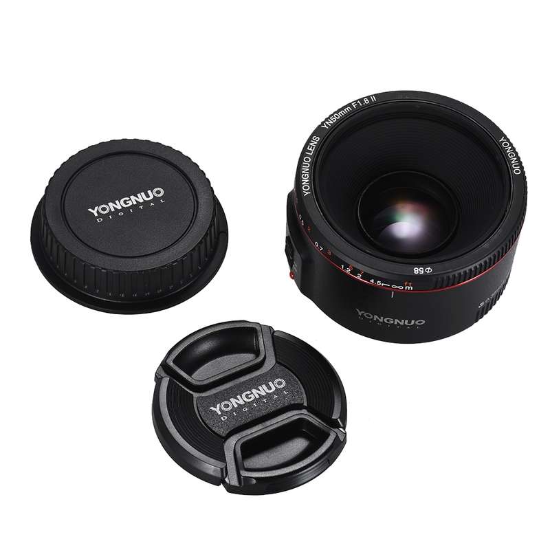 YONGNUO YN50MM F1.8C II F1.8 Auto Focus Lens for Canon EF Mount New Lens (Black)