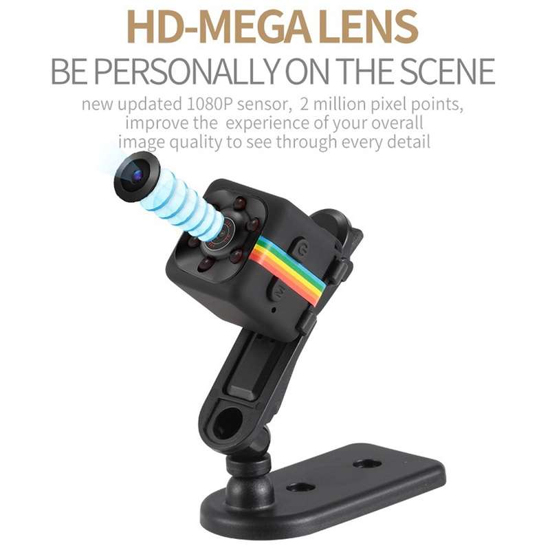 SQ11 Mini DV HD 1080P 2MP Sport Recorder Camera with Holder, Support Monitor Detection & IR Night Vi