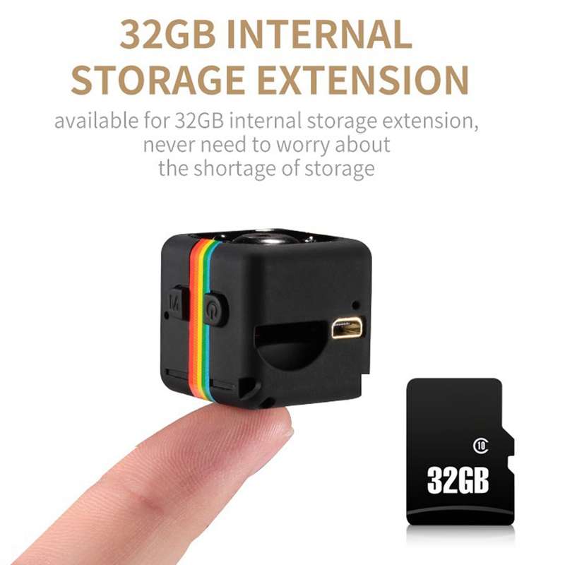 SQ11 Mini DV HD 1080P 2MP Sport Recorder Camera with Holder, Support Monitor Detection & IR Night Vi