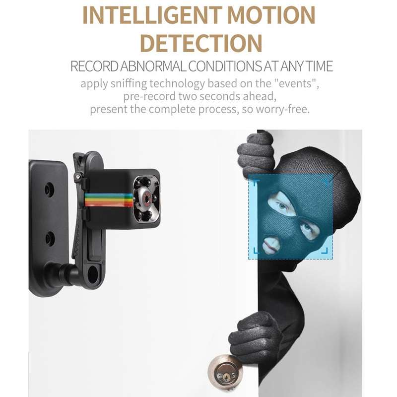 SQ11 Mini DV HD 1080P 2MP Sport Recorder Camera with Holder, Support Monitor Detection & IR Night Vi