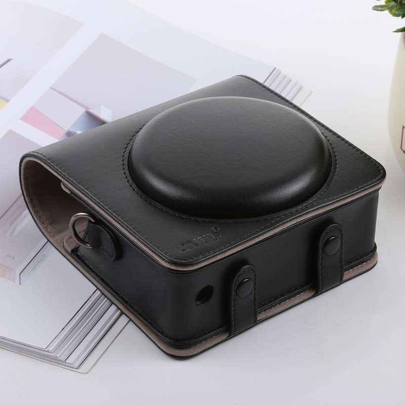 Retro Style Full Body Camera PU Leather Case Bag with Strap for FUJIFILM instax SQUARE SQ6 (Brown)