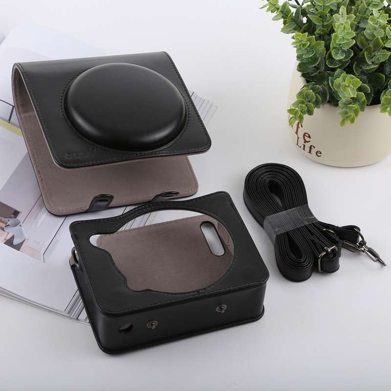 Retro Style Full Body Camera PU Leather Case Bag with Strap for FUJIFILM instax SQUARE SQ6 (Brown)