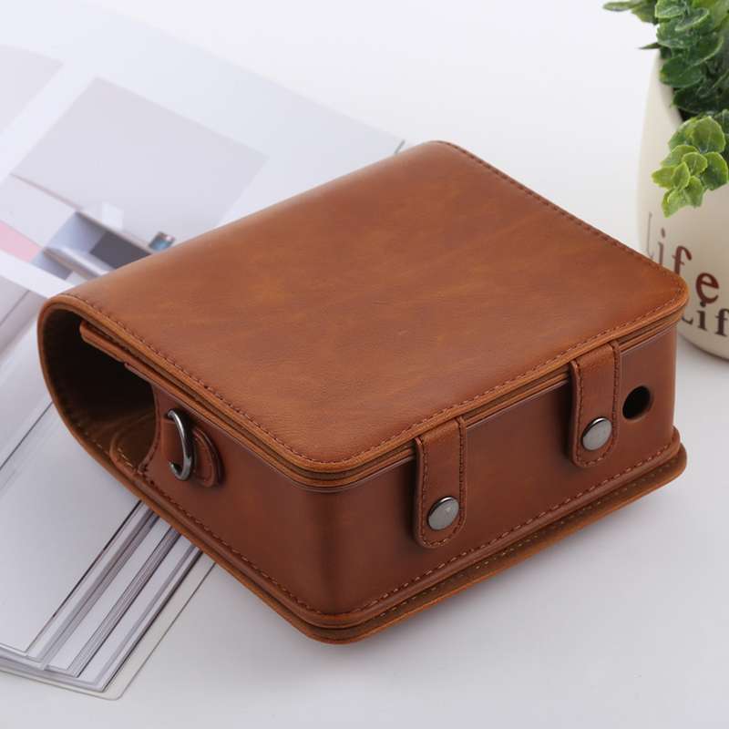 Retro Style Full Body Camera PU Leather Case Bag with Strap for FUJIFILM instax SQUARE SQ6 (Brown)