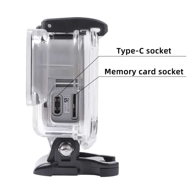 For GoPro HERO7 White /Silver Skeleton Housing Side Hollow Protective Case with Buckle Basic Mount &