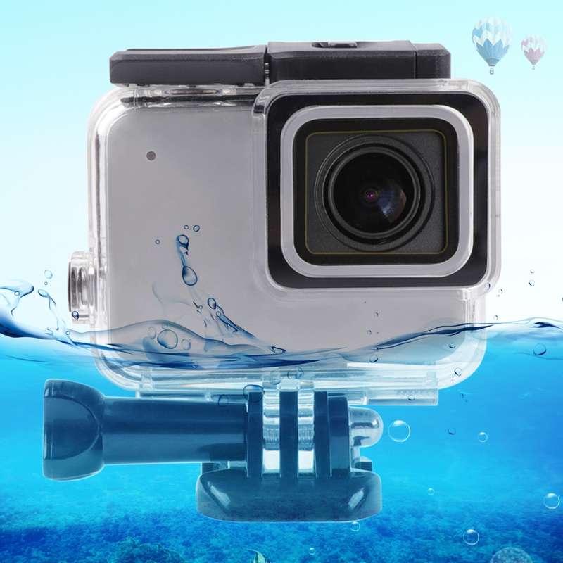 For GoPro HERO7 White /Silver Skeleton Housing Side Hollow Protective Case with Buckle Basic Mount &