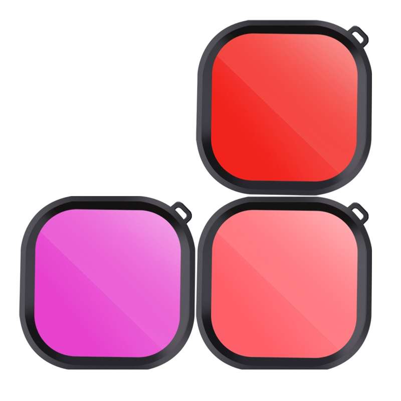 Pink Purple Red 3 Color Square Housing Diving Lens Filter Kits for GoPro HERO8 Black Original Waterp