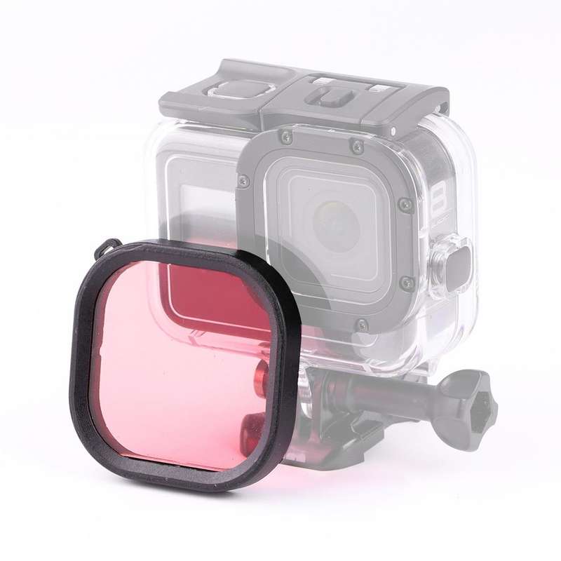 Square Housing Diving Color Lens Filter for GoPro HERO8 Black Original Waterproof Housing (Red)