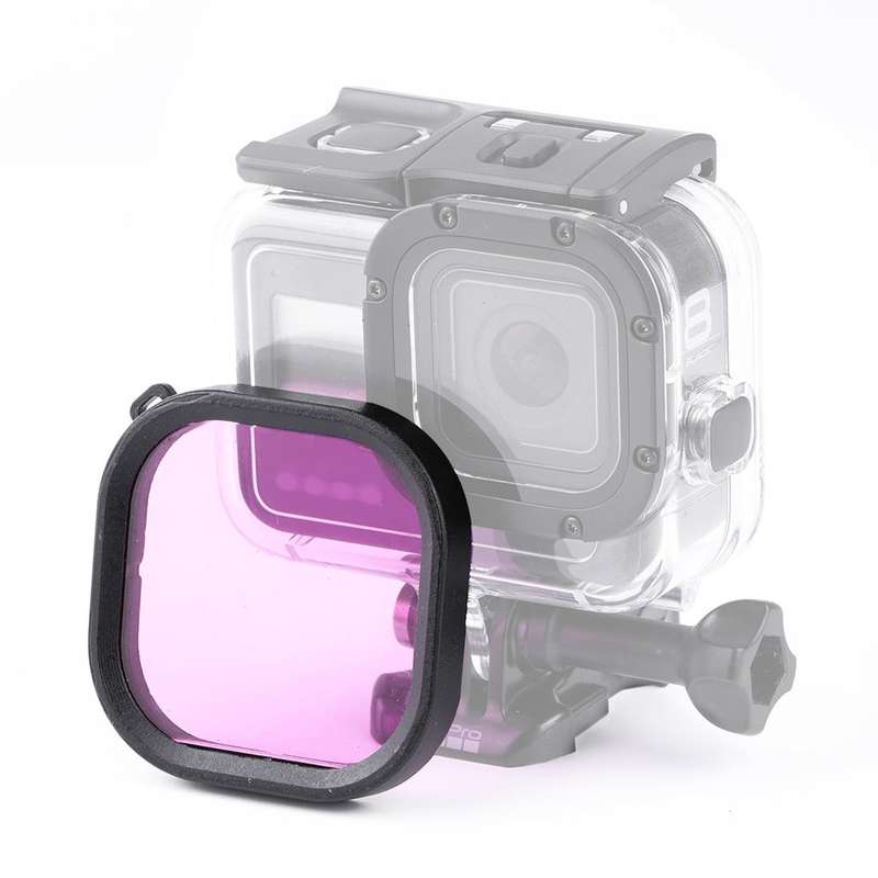 Square Housing Diving Color Lens Filter for GoPro HERO8 Black Original Waterproof Housing (Red)