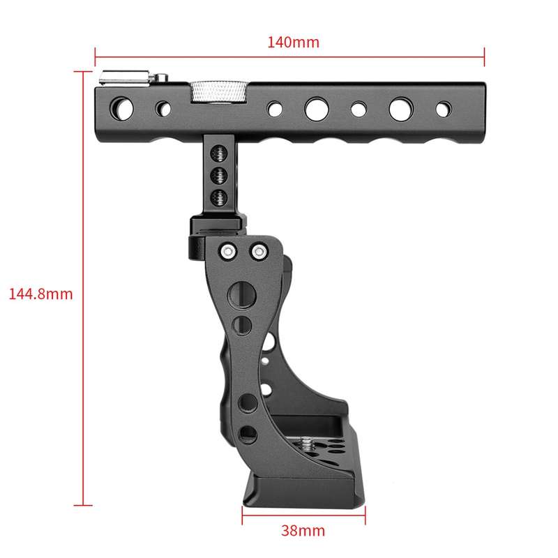 YELANGU C14 YLG0714A Video Camera Cage Stabilizer with Handle for Canon EOS M50(Black)