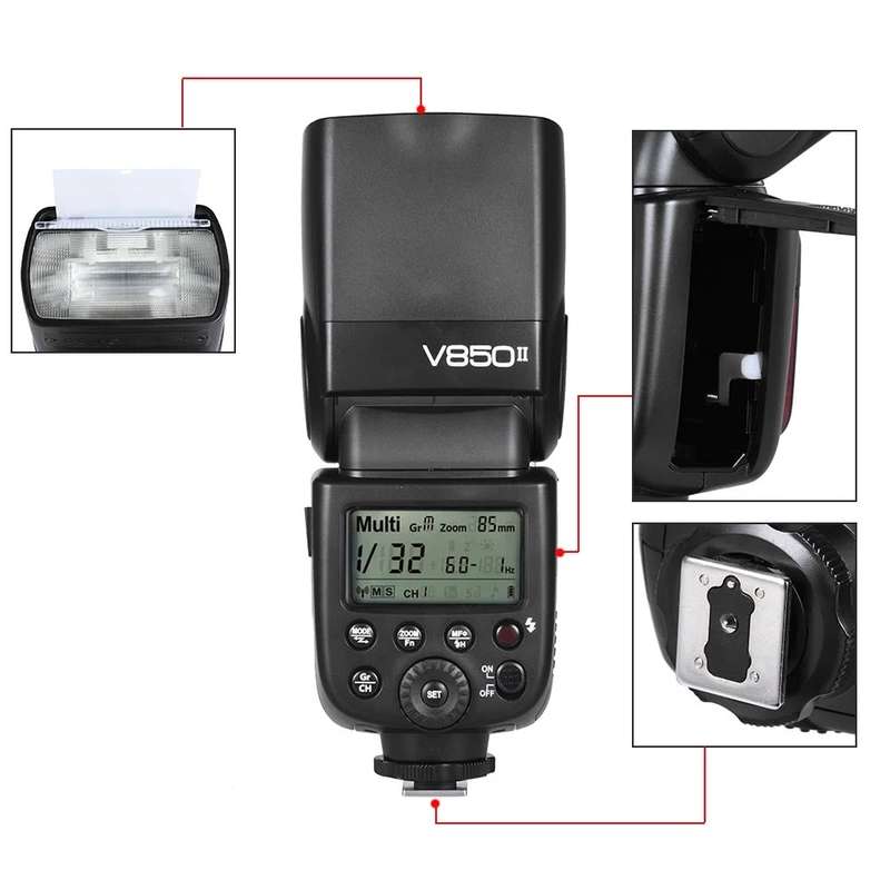 Godox V850II 2.4GHz Wireless 1/8000s HSS Flash Speedlite for Canon / Nikon DSLR Cameras(Black)