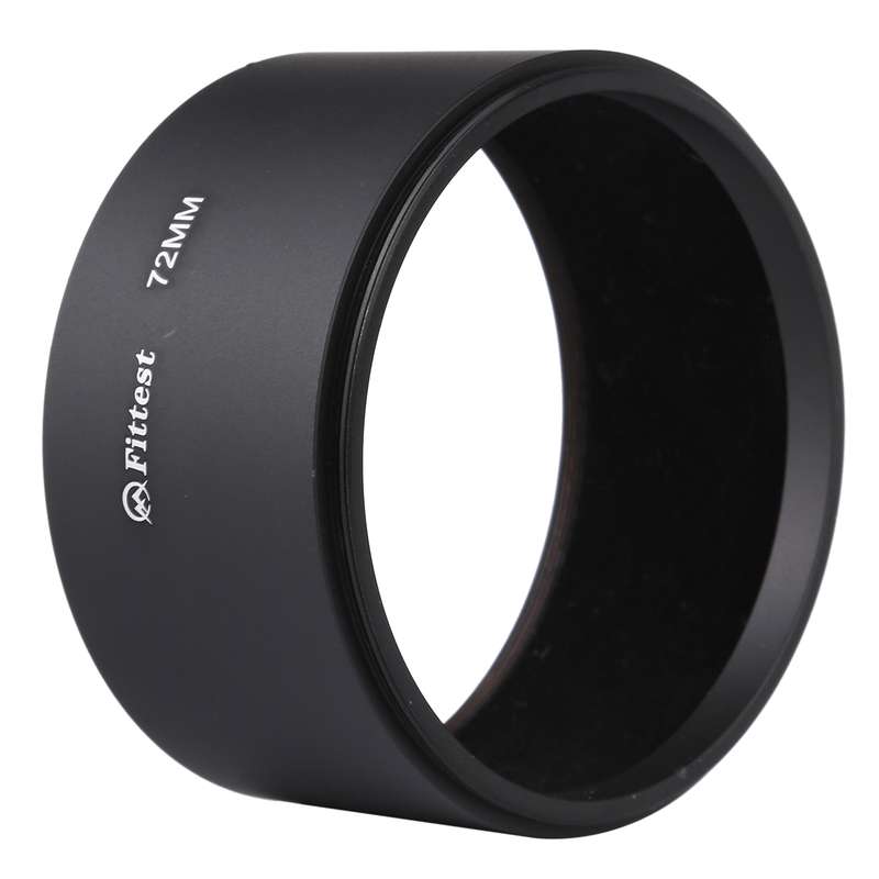 FITTEST 72mm Thread Type Straight Tube Full Metal Lens Hood Shade for Medium Telephoto Lens