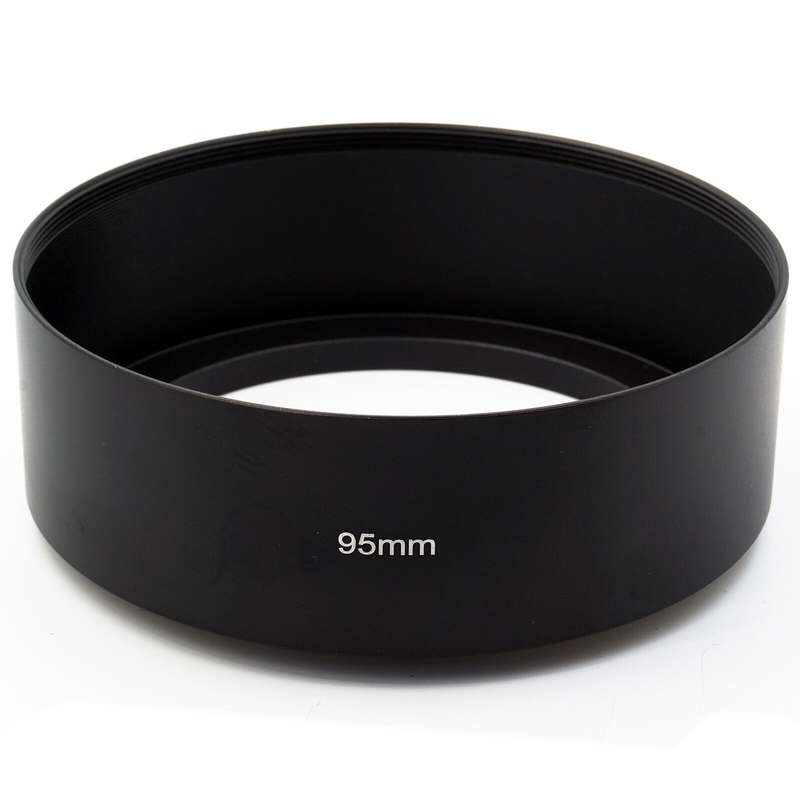 95mm Thread Type Straight Tube Full Metal Lens Hood Shade for Medium Telephoto Lens