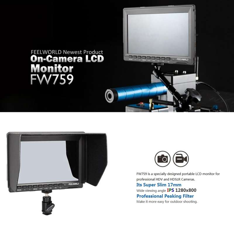 FEELWORLD FW759 1280x800 7 inch IPS Screen Ultra-thin HD Camera Field Monitor