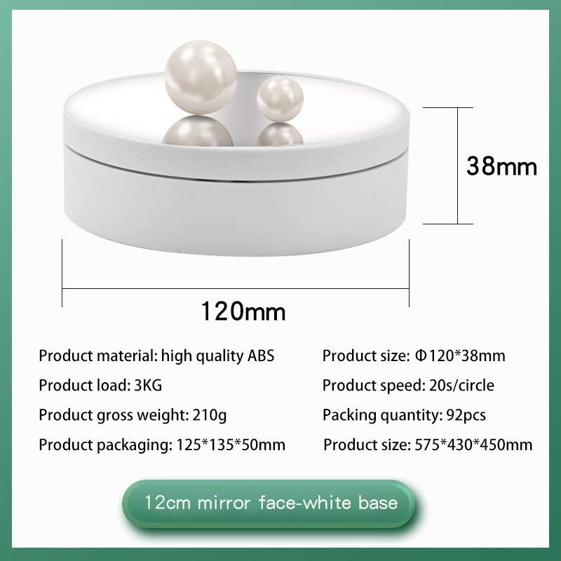 12cm 360 Degree Rotating Turntable Mirror Electric Display Stand Video Shooting Props Turntable, Loa