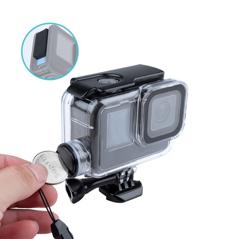 For GoPro HERO10 Black / HERO9 Black 30m Charging Waterproof Housing Case with Buckle Basic Mount &