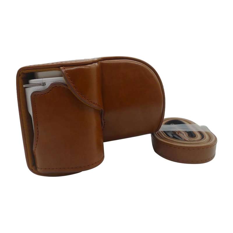 Full Body Camera PU Leather Case Bag for Sony ZV-E10 (Black)