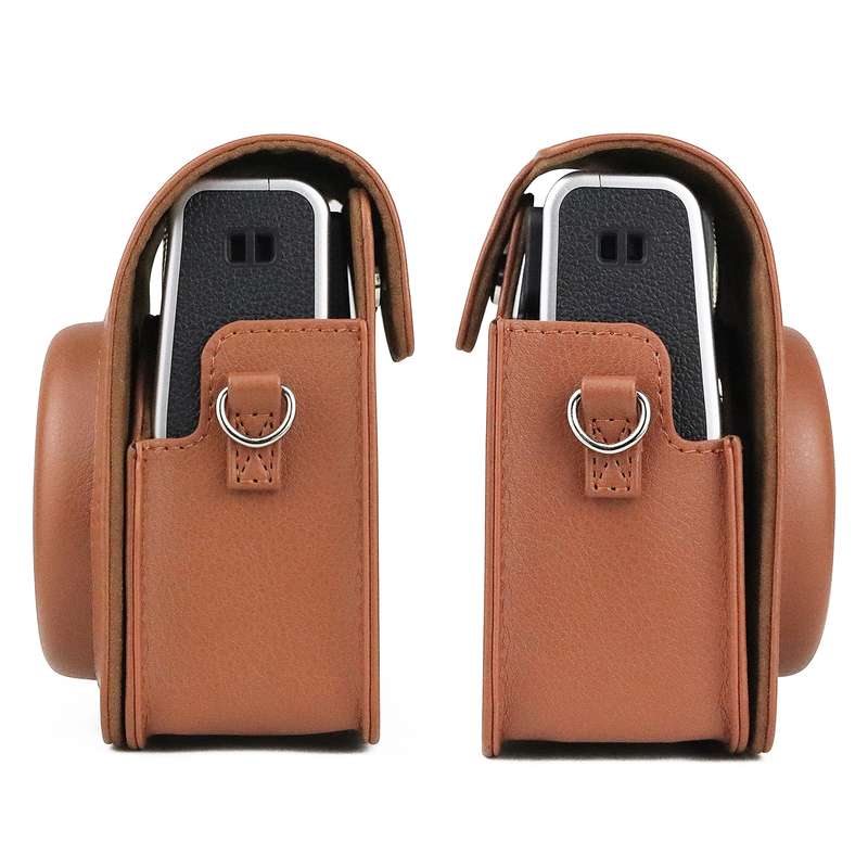 Full Body Camera Retro PU Leather Case Bag with Strap for FUJIFILM instax mini 40 (Brown)
