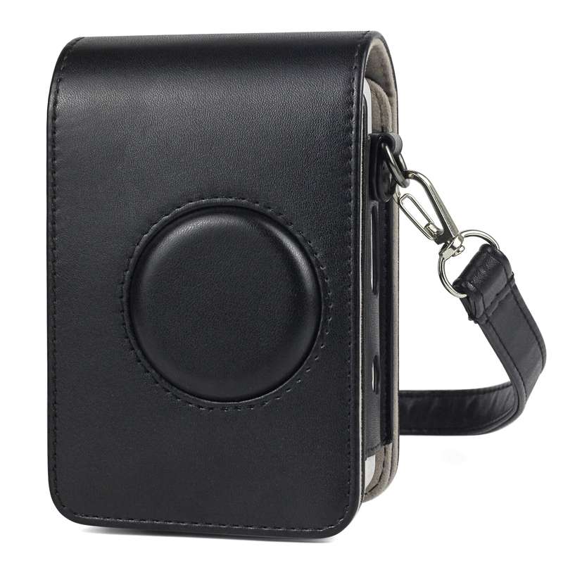 Full Body Camera Retro PU Leather Case Bag with Strap for FUJIFILM instax mini Liplay (White)