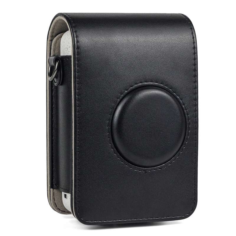 Full Body Camera Retro PU Leather Case Bag with Strap for FUJIFILM instax mini Liplay (White)