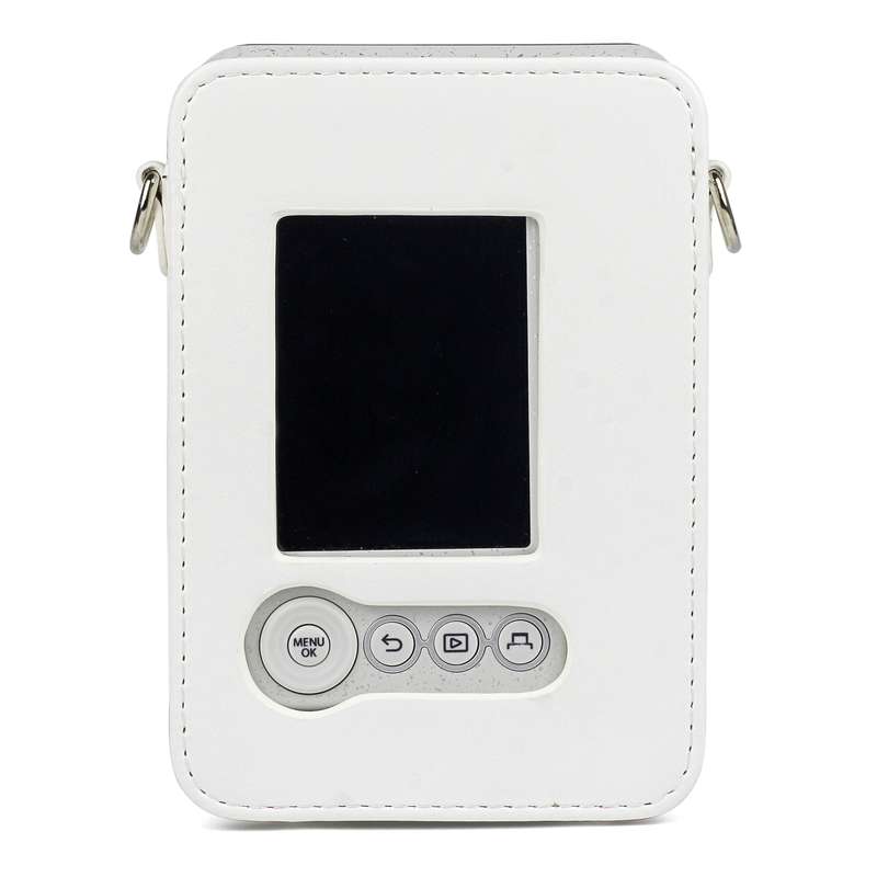 Full Body Camera Retro PU Leather Case Bag with Strap for FUJIFILM instax mini Liplay (White)