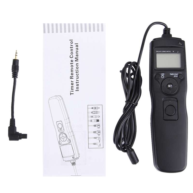 RST-7002 LCD Screen Time Lapse Intervalometer Shutter Release Digital Timer Remote Controller with C