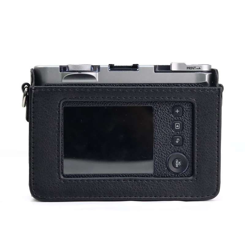 Retro Full Body Camera PU Leather Case Bag with Strap for FUJIFILM instax mini Evo(Brown)