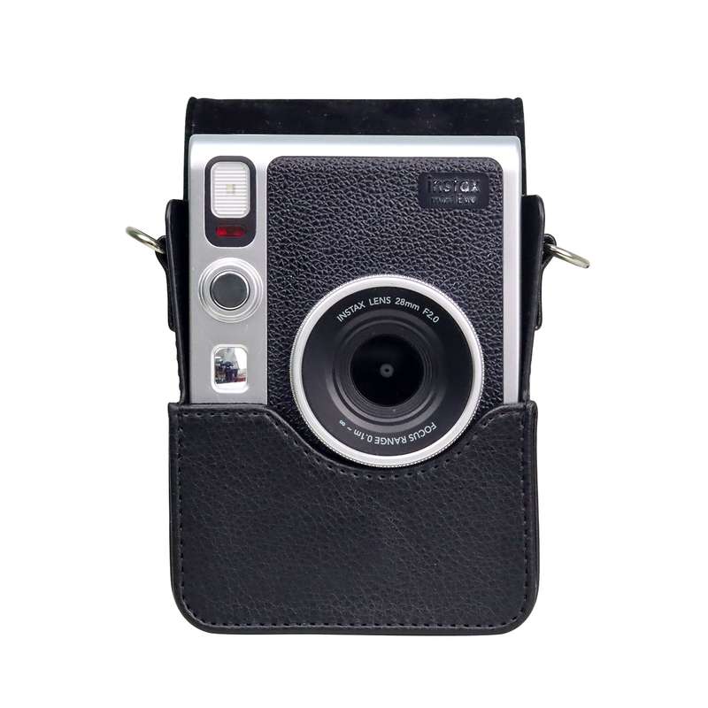 Retro Full Body Camera PU Leather Case Bag with Strap for FUJIFILM instax mini Evo(Brown)