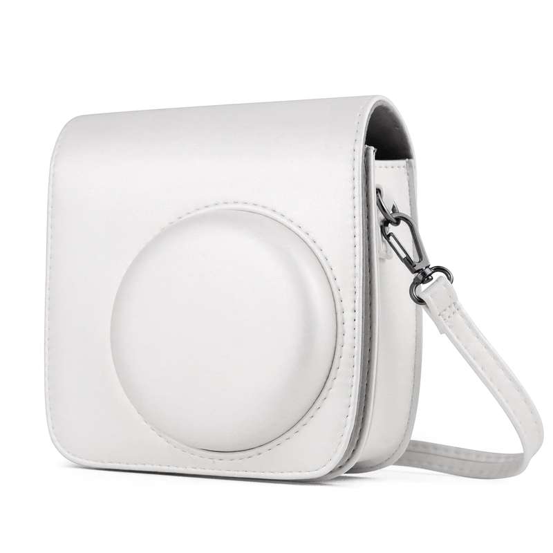 Solid Color Full Body Camera Leather Case Bag with Strap for FUJIFILM Instax mini 11 (White)