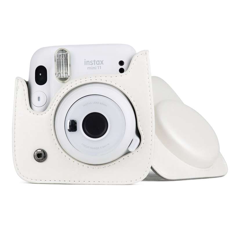 Vertical Full Body Camera PU Leather Case Bag with Strap for FUJIFILM instax mini Evo (Black)