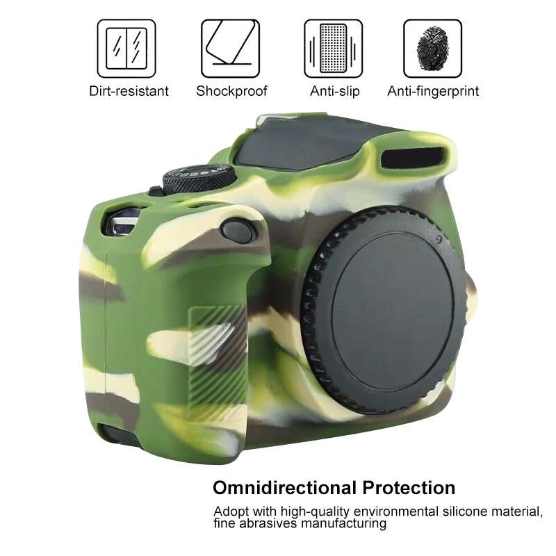 For Canon EOS 600D Soft Silicone Protective Case(Camouflage)