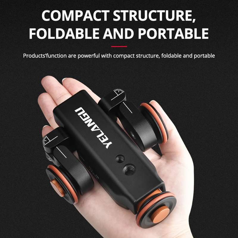YELANGU L4X Camera Wheel Dolly Electric Track Slider 3-Wheel Dolly Car with Remote & Ballhead, Load: