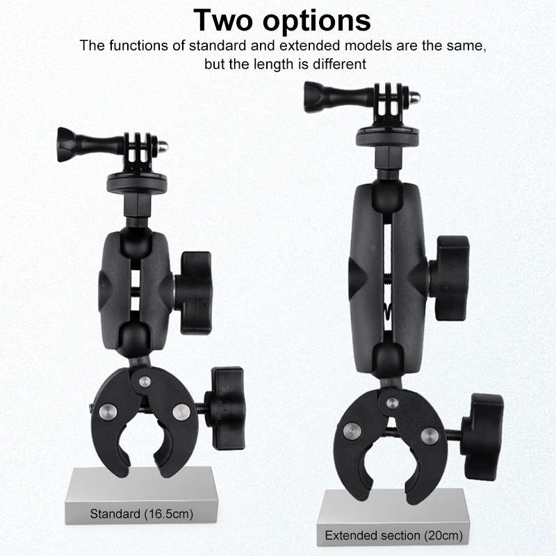 360 Rotation Adjustable Action Camera Bike Motorcycle Handlebar Holder(Black)