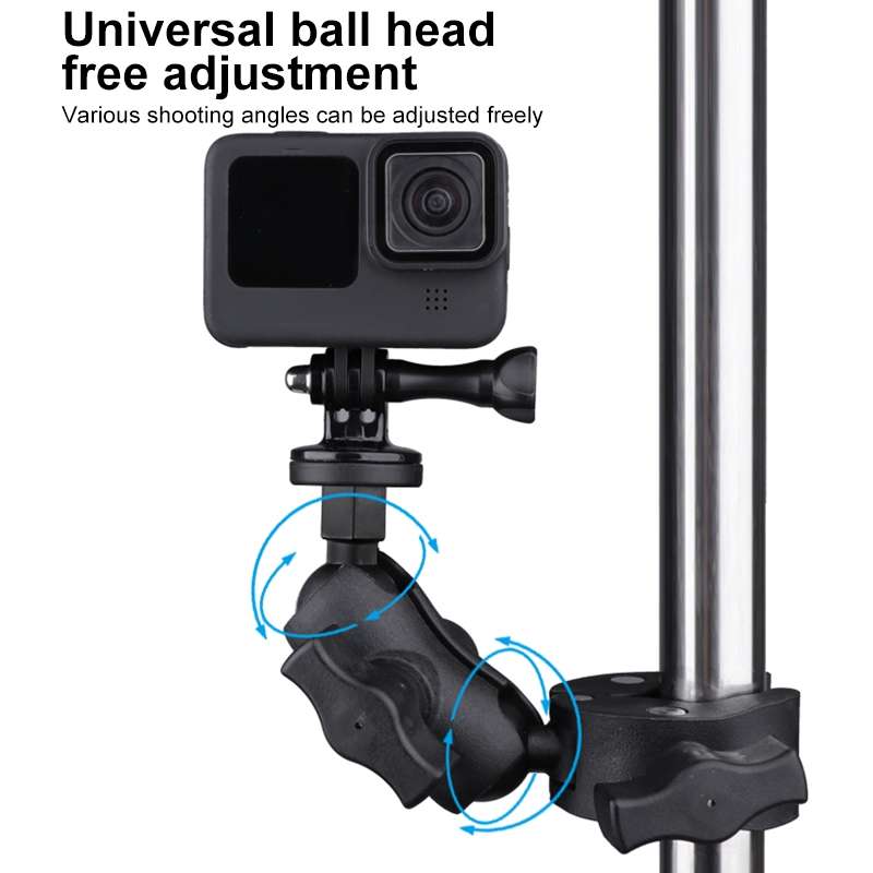360 Rotation Adjustable Action Camera Bike Motorcycle Handlebar Holder(Black)