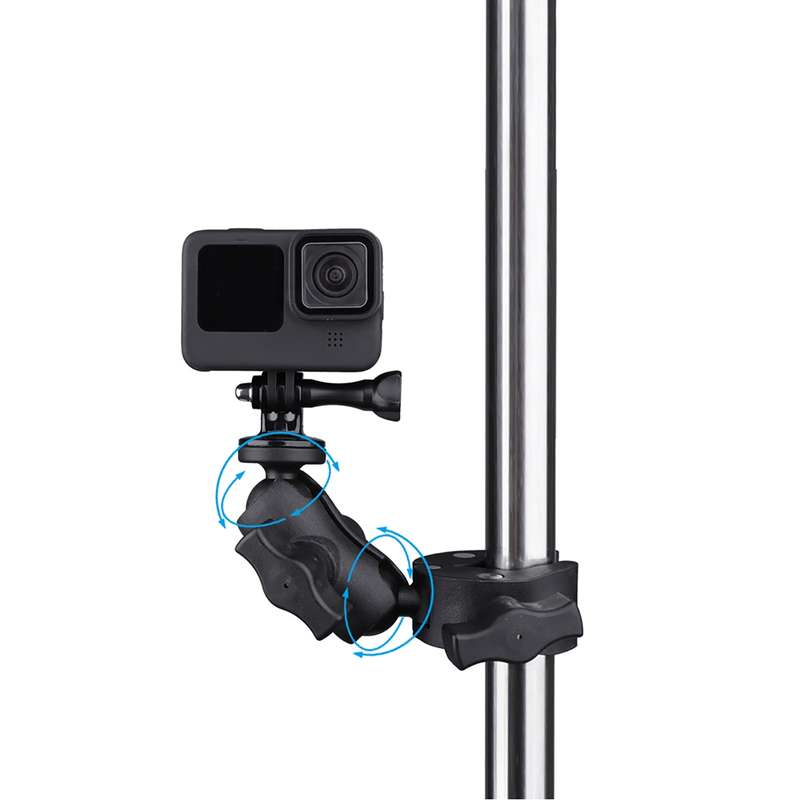360 Rotation Adjustable Action Camera Bike Motorcycle Handlebar Holder(Black)