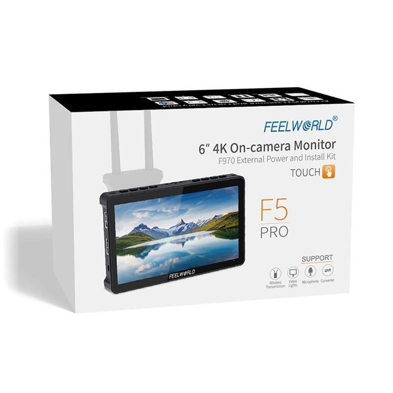 FEELWORLD F5 Pro V4 6 inch Touch Screen DSLR Camera Field Monitor 3D LUT 4K HDMI Input Output Tilt A