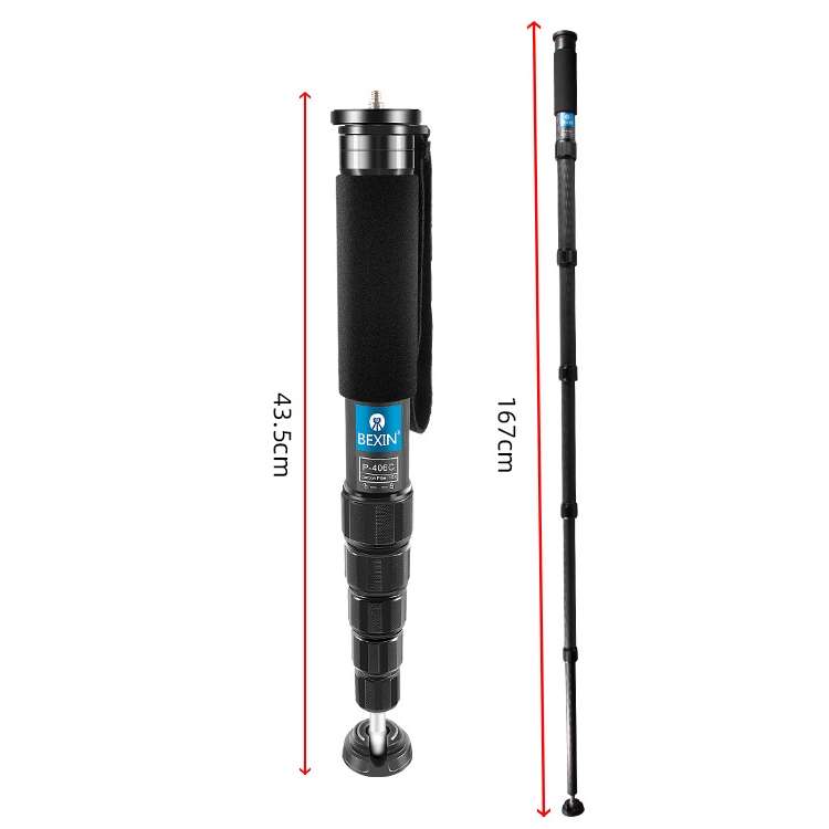 BEXIN P406C Camera Carbon Fiber Monopod Travel Live Selfie Bracket Holder