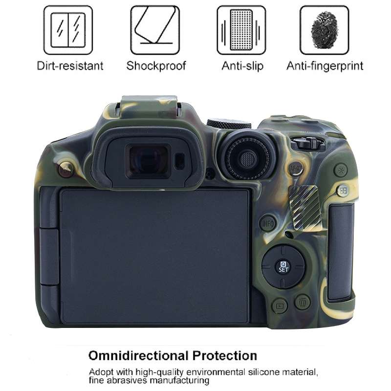 For Canon EOS R7 Soft Silicone Protective Case (Black)