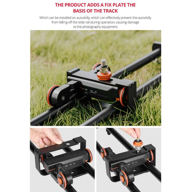 YELANGU YLG0119A 60cm Splicing Slide Rail Track + Trolley Rail Buckle for SLR Cameras / Video Camera