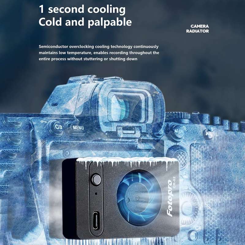 Fotopro CR-02 Camera Cooling Fan Cooler Heat Sink (Black)