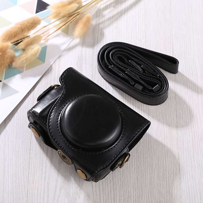 Full Body Camera PU Leather Case Bag with Strap for Canon G9X / G9X II (Brown)