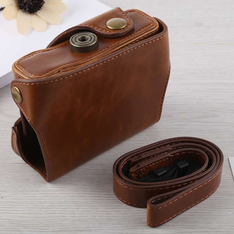 Full Body Camera PU Leather Case Bag with Strap for Canon G16 (Coffee)