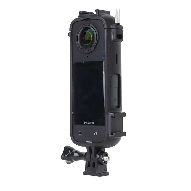 For Insta360 X4 Cold Shoe ABS Plastic Protective Frame with Adapter Mount & Screw (Black)