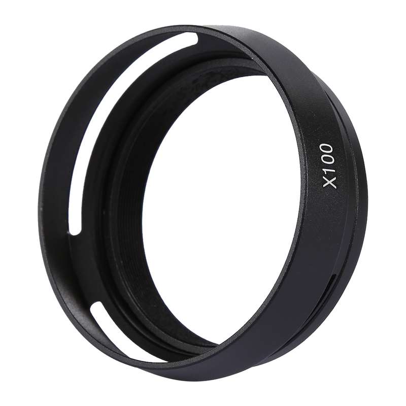 49mm Metal Vented Lens Hood for Fujifilm X100(Silver)