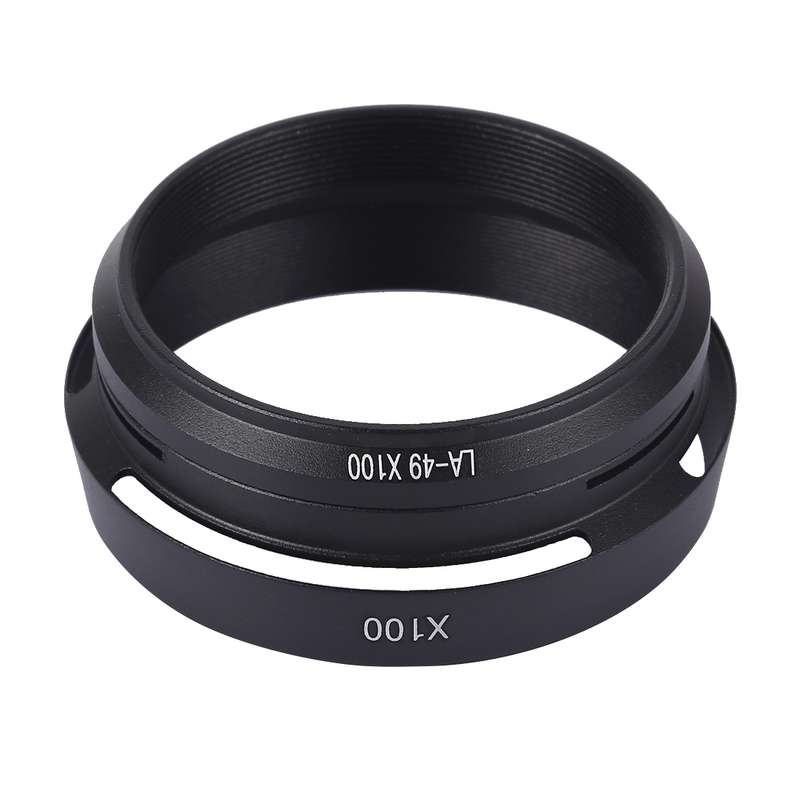 49mm Metal Vented Lens Hood for Fujifilm X100(Silver)