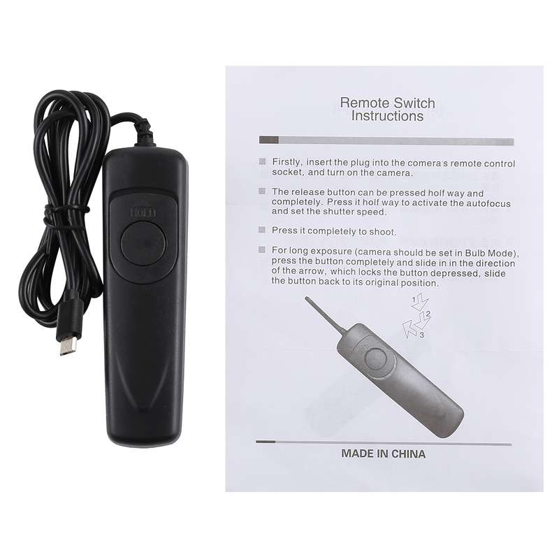 Cuely RR-90 Remote Switch Shutter Release Cord for Fujifilm X-T100 / X-Pro 2 / X-T1 / X-T20 / X-T10