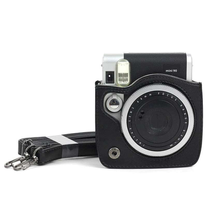 PU Leather Camera Protective bag for FUJIFILM Instax Mini 90 Camera, with Adjustable Shoulder Strap(
