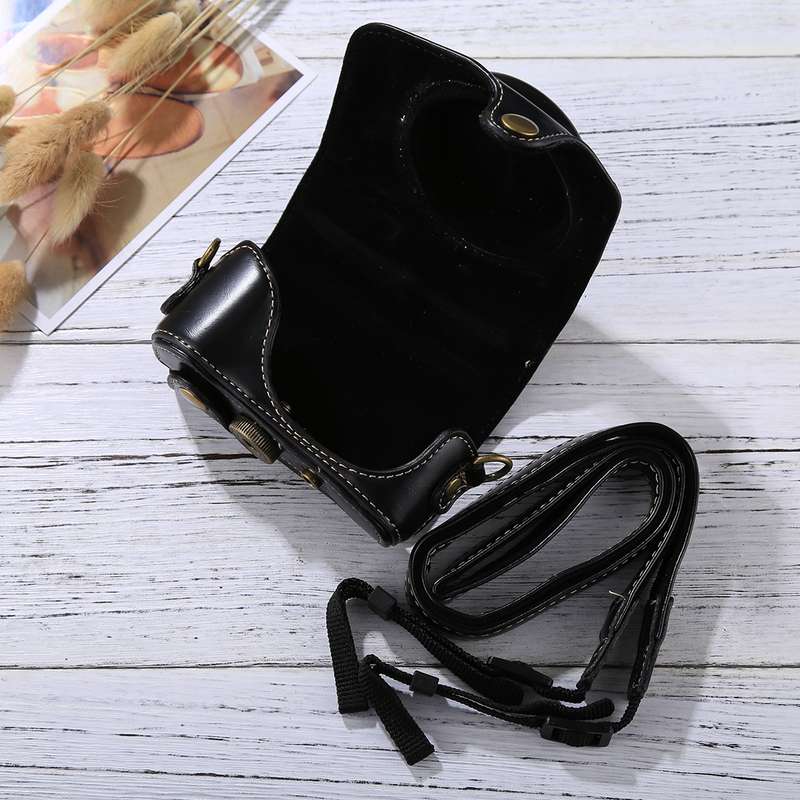 Full Body Camera PU Leather Camera Case Bag with Strap for Canon PowerShot G7 X Mark II (Brown)