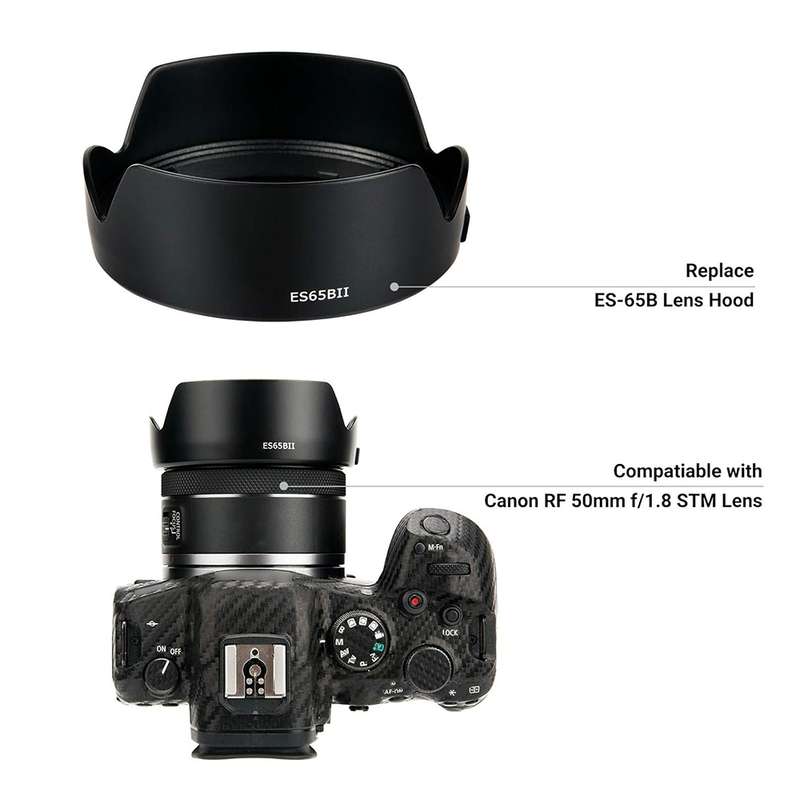 ES-65BII Lens Hood Shade for Canon RF 50mm F1.8 STM Lens