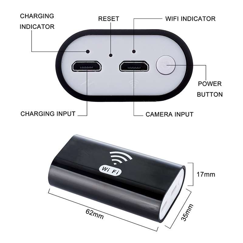 F99 HD Mobile Phone Endoscope, 8mm Waterproof Pipe Endoscope, Wifi Version, Hardwire, Length: 2m (Bl