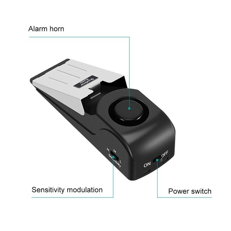 120dB Wedge Shape Door Stop Alarm Home Security Thief Prevention Device